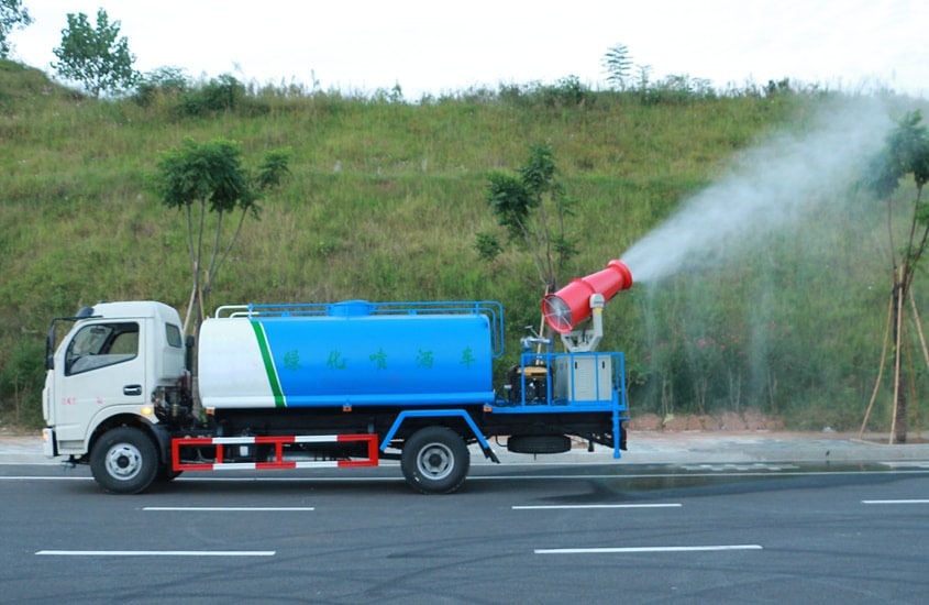 福田垃圾5-7方收集車(chē)高炮功能演示